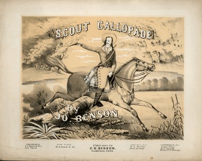 Titelblatt der Partitur für Scout Gallopade, von Jo. Benson, veröffentlicht von C.D. Benson, Nashville, Tennessee von American School