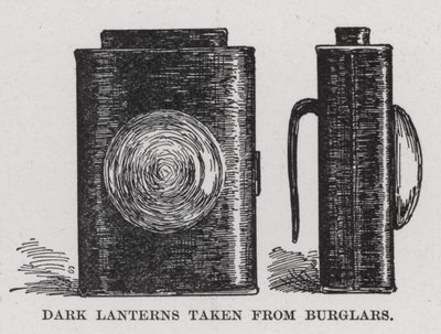 Dunkle Laternen von Einbrechern genommen von American School