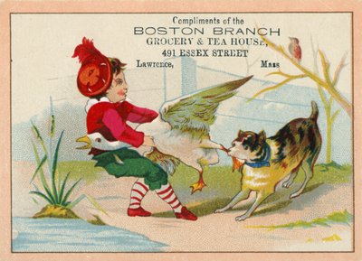 Hund versucht, Gans das Bein abzureißen von American School