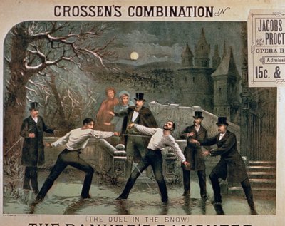 Duell im Schnee, Plakat für The Bankers Daughter, mit Crossens Combination im Jacobs & Procter Opera House von American School
