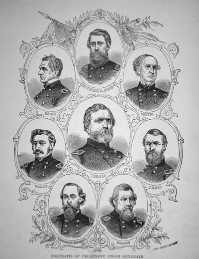 Acht prominente Generäle des amerikanischen Bürgerkriegs von American School