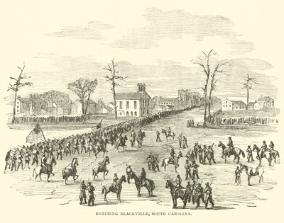 Einzug in Blackville, South Carolina, Januar 1865 von American School