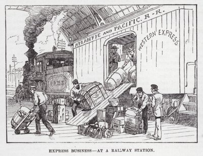 Expressgeschäft an einem Bahnhof von American School