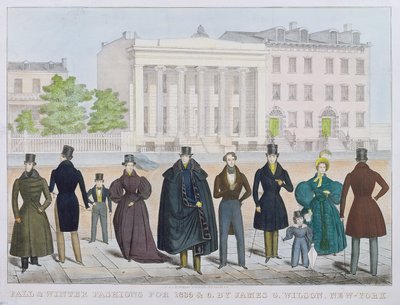Herbst- und Wintermode für 1835 und 1836 von James Wilson, New York von American School