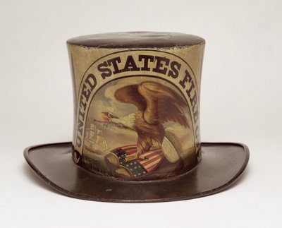 Feuerwehrparadehut, bemalt von David Bustill Bowser, ca. 1850 von American School
