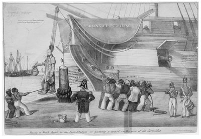 Einen Dummkopf an die Verfassung anpassen, oder, Eine Warze auf die Nase von Old Ironsides setzen, ca. 1832 von American School