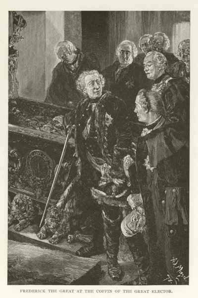 Friedrich der Große am Sarg des Großen Kurfürsten von American School