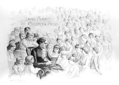 Frontispiz zu Louise Alcott, die Freundin der Kinder, von Lizbeth Comins von American School