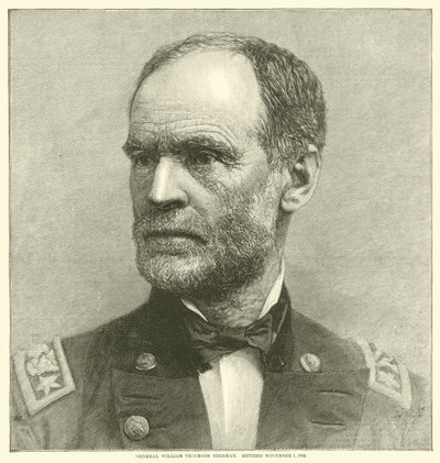 General William Tecumseh Sherman, im Ruhestand 1. November 1883, Mai 1864 von American School