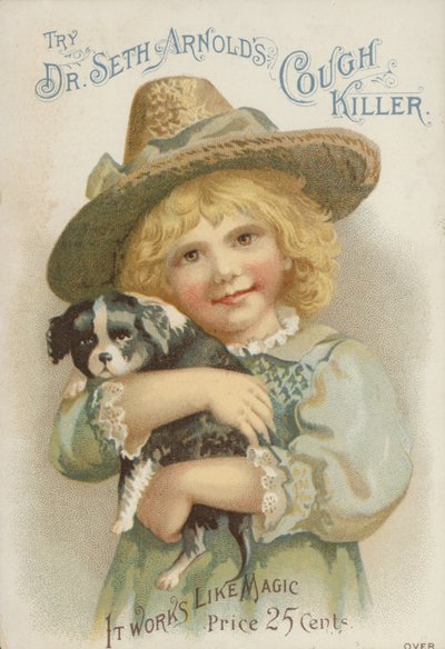 Mädchen mit Strohhut hält einen Welpen von American School