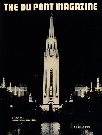Golden Gate International Exposition, Titelseite des DuPont Magazins, April 1939 von American School