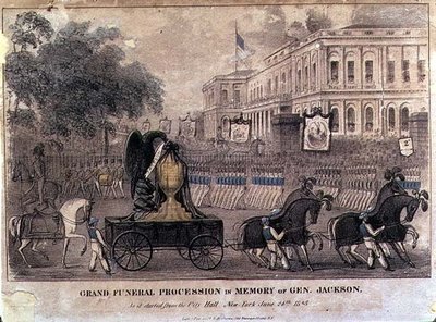 Großer Trauerzug in Erinnerung an General Jackson, graviert und veröffentlicht von Henry R. Robinson, New York von American School