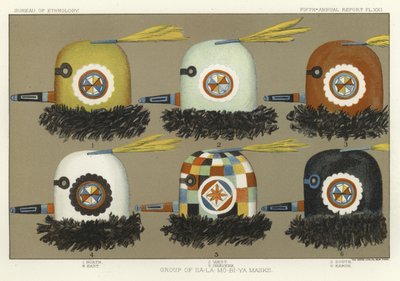 Gruppe von Sa-La-Mo-Bi-Ya-Masken von American School
