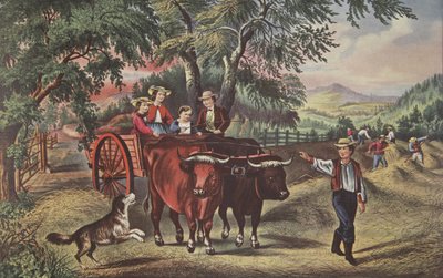 Heuernte, Die erste Ladung, veröffentlicht 1868, Currier & Ives von American School