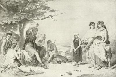 Homer rezitiert die Ilias (Gravur) von American School