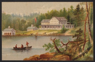Hotel-Handelskarte (farbige Gravur) von American School