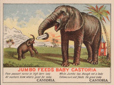 Jumbo füttert Baby Castoria, Werbung für Fletcher
