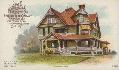 Großes Einfamilienhaus, Werbung für Hausmalerei von American School