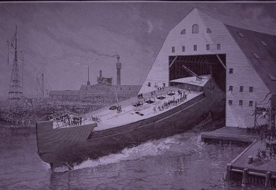 Stapellauf der USS Maine, acht Jahre bevor sie versenkt wurde von American School