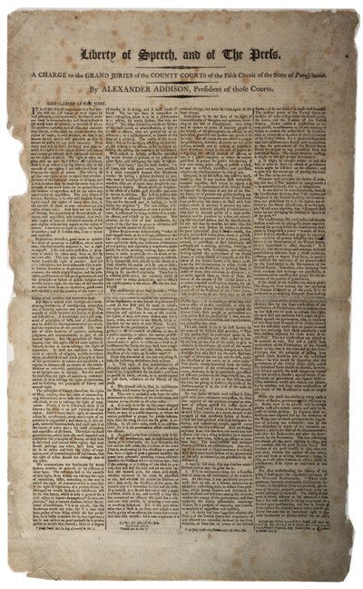 Freiheit der Rede und der Presse, Januar 1799 von American School