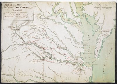 Marsch der Armee unter Generalleutnant Earl Cornwallis in Virginia, vom Zusammenschluss in Petersburg am 20. Mai bis zur Ankunft in Portsmouth am 12. Juli 1781 von American School