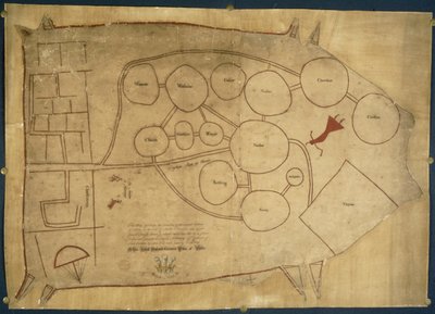 Karte der Indianergebiete, ca. 1721-25 von American School
