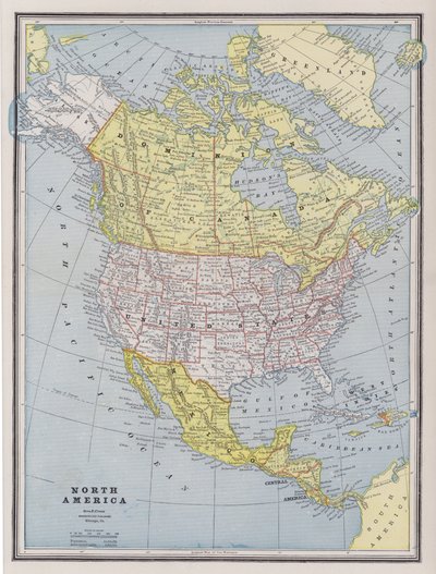 Karte von Nordamerika von American School
