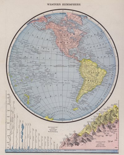 Karte der westlichen Hemisphäre von American School