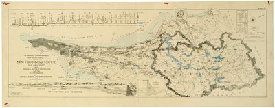 Karte des neuen Croton-Aquädukts, des alten Aquädukts und der Bronx River-Pipeline sowie der Einzugsgebiete von Croton und Bronx von American School