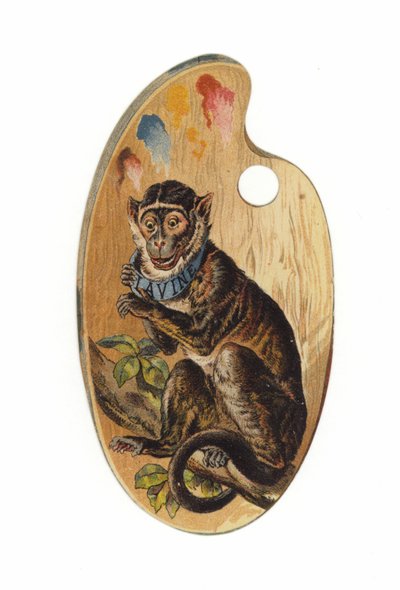 Affe auf Farbpalette von American School