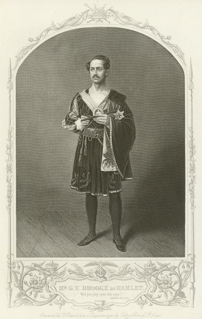 Mr. G. V. Brooke als Hamlet, Akt III, Szene II von American School