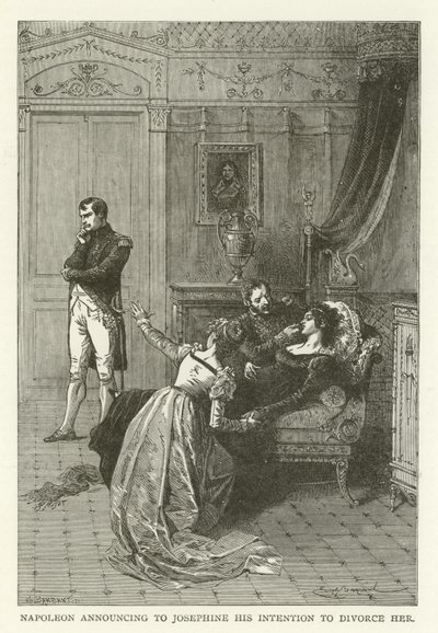 Napoleon kündigt Josephine seine Absicht zur Scheidung an von American School