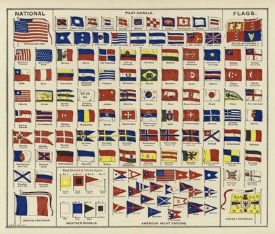 Nationalflaggen, Pilotsignale, Wettersignale, amerikanische Yachtflaggen von American School