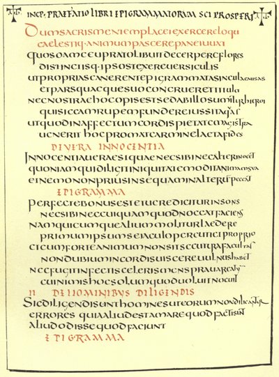 Seite aus den Epigrammen des Heiligen Prosper von American School