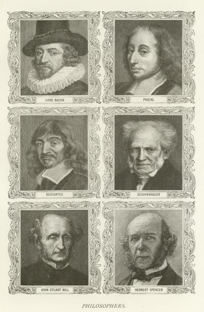 Philosophen, Lord Bacon, Pascal, Descartes, Schopenhauer, John Stuart Mill, Herbert Spencer von American School