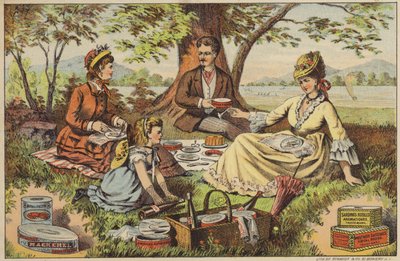 Picknick am Wasser, genießen Dosenfisch von American School