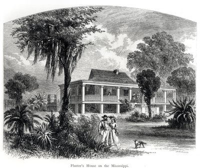 Haus eines Pflanzers am Mississippi, graviert von J.H. Ellawell von American School
