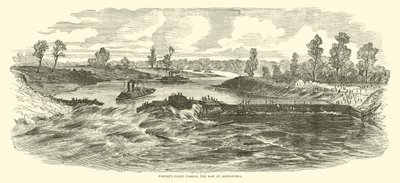 Porters Flotte passiert den Damm bei Alexandria, Mai 1864 von American School
