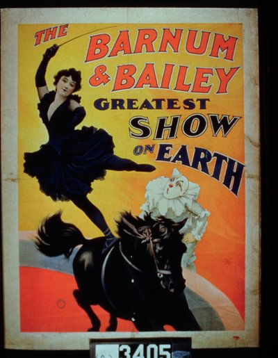 Plakat für Barnum und Bailey Greatest Show on Earth von American School