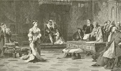 Königin Katharina von Aragon lehnt das Recht des Kirchengerichts ab, ihren Fall zu beurteilen von American School