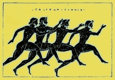 Rennen, Illustration aus Geschichte Griechenlands von Victor Duruy, veröffentlicht 1890 von American School