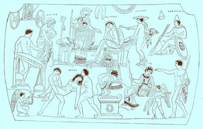 Lösegeld für Hektor, Illustration aus Geschichte Griechenlands von Victor Duruy, veröffentlicht 1890 von American School