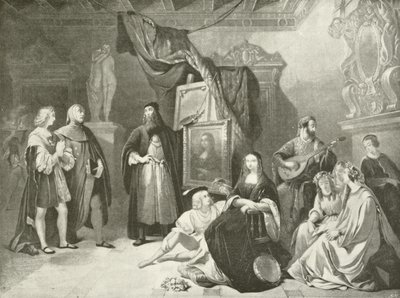 Raffael wird Leonardo da Vinci vorgestellt (Gravur) von American School