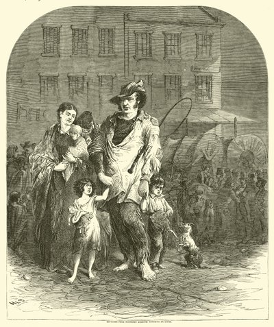 Flüchtlinge aus Nord-Missouri betreten St. Louis, September 1864 von American School
