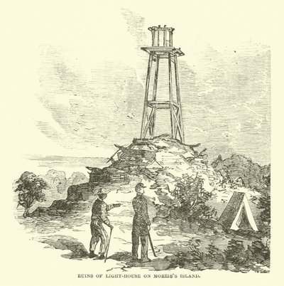 Ruinen des Leuchtturms auf Morriss Island, Juli 1863 von American School