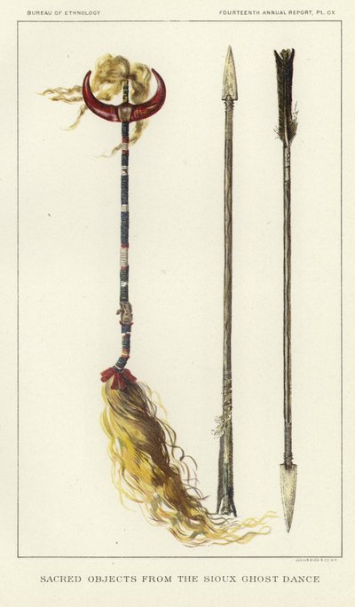 Heilige Objekte aus dem Sioux-Geistertanz von American School