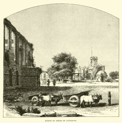 Szene der Belagerung von Lucknow von American School