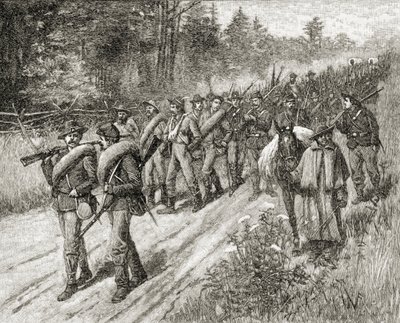 Shermans Armee auf dem Marsch zum Meer im Jahr 1865, aus 