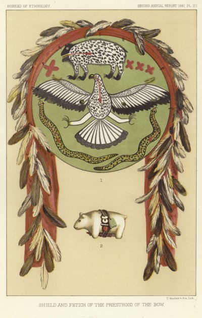 Schild und Fetisch des Priesterordens des Bogens von American School