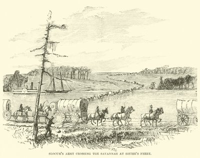 Slocums Armee überquert den Savannah bei Sisters Ferry, Januar 1865 von American School